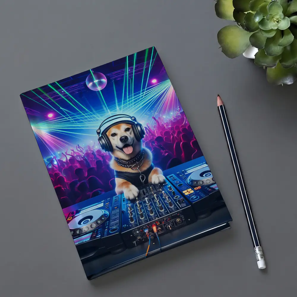 Golden Dog DJ Club Neon Party – Notebooks