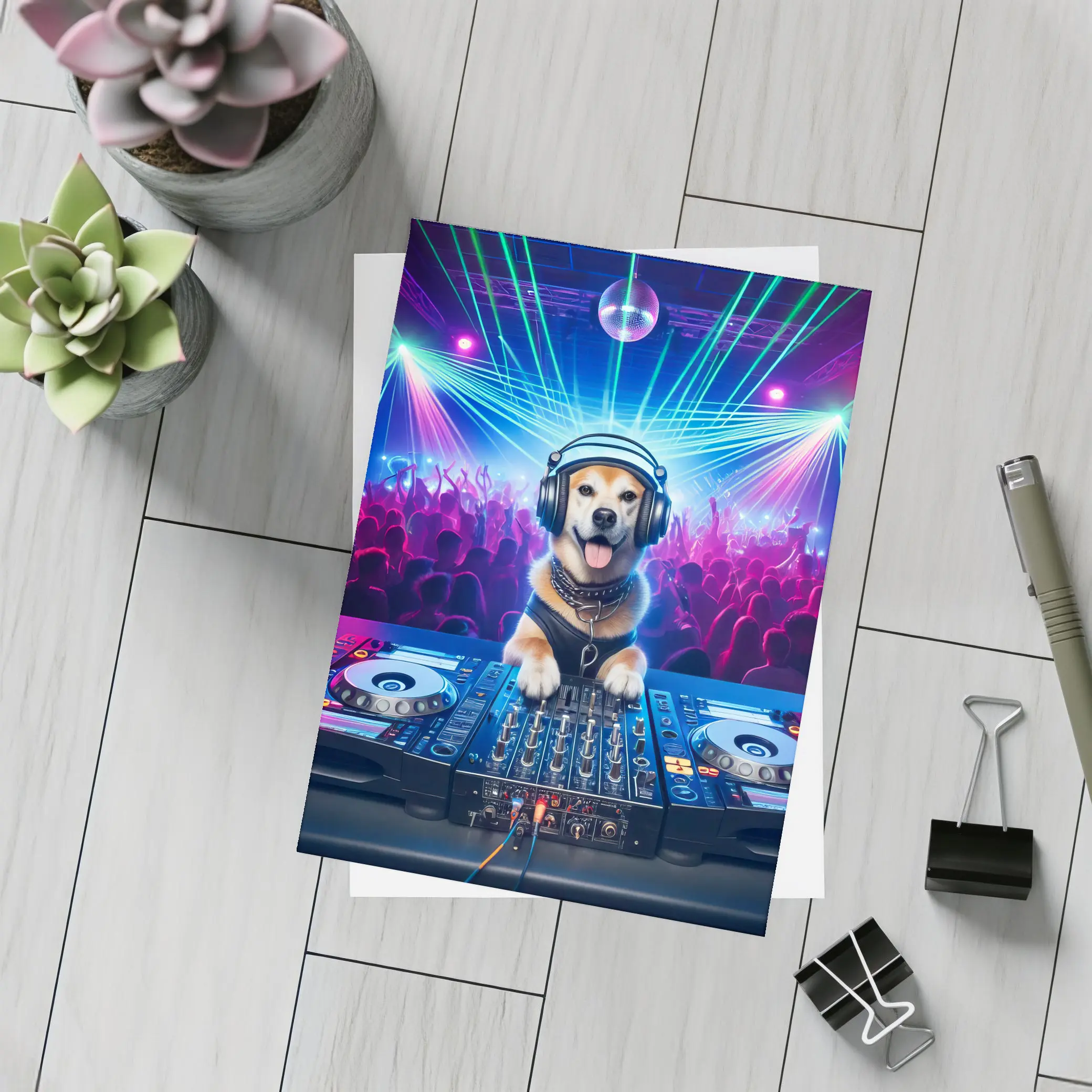 Golden Dog DJ Club Neon Party – Postcards