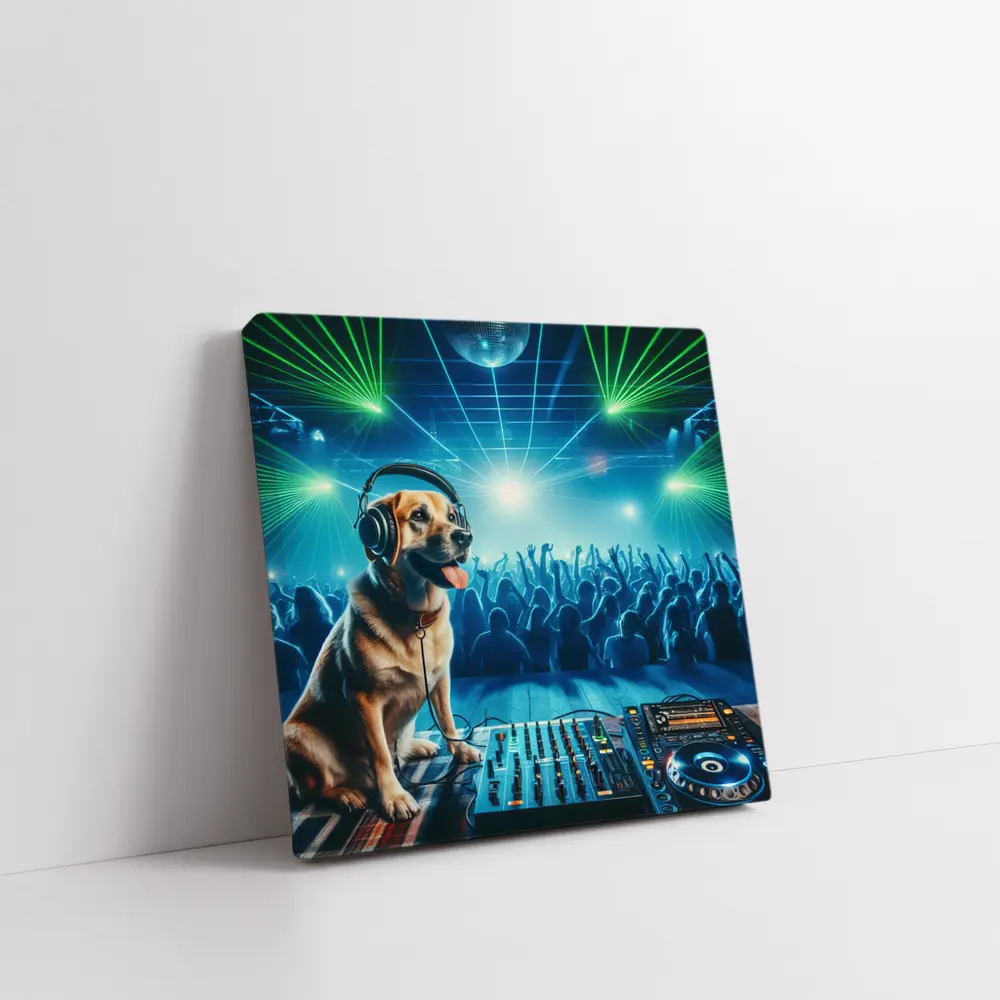 Labrador DJ Dog Nightclub Party Scene – Wall Art