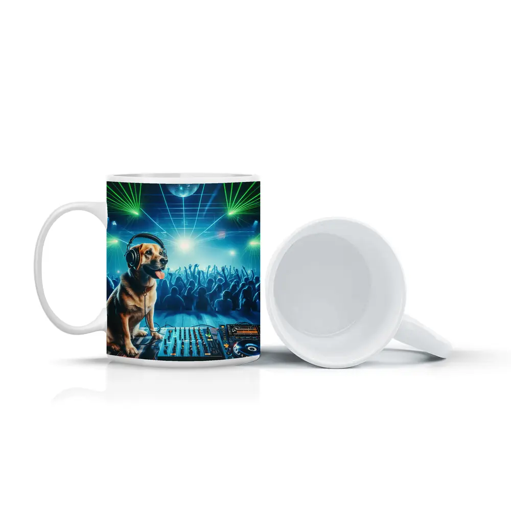 Labrador DJ Dog Nightclub Party Scene – Mugs