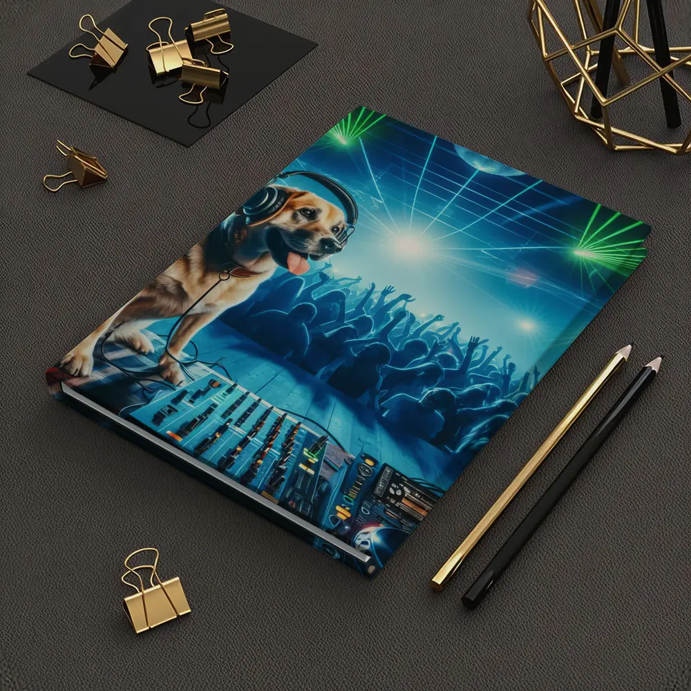 Labrador DJ Dog Nightclub Party Scene – Notebooks