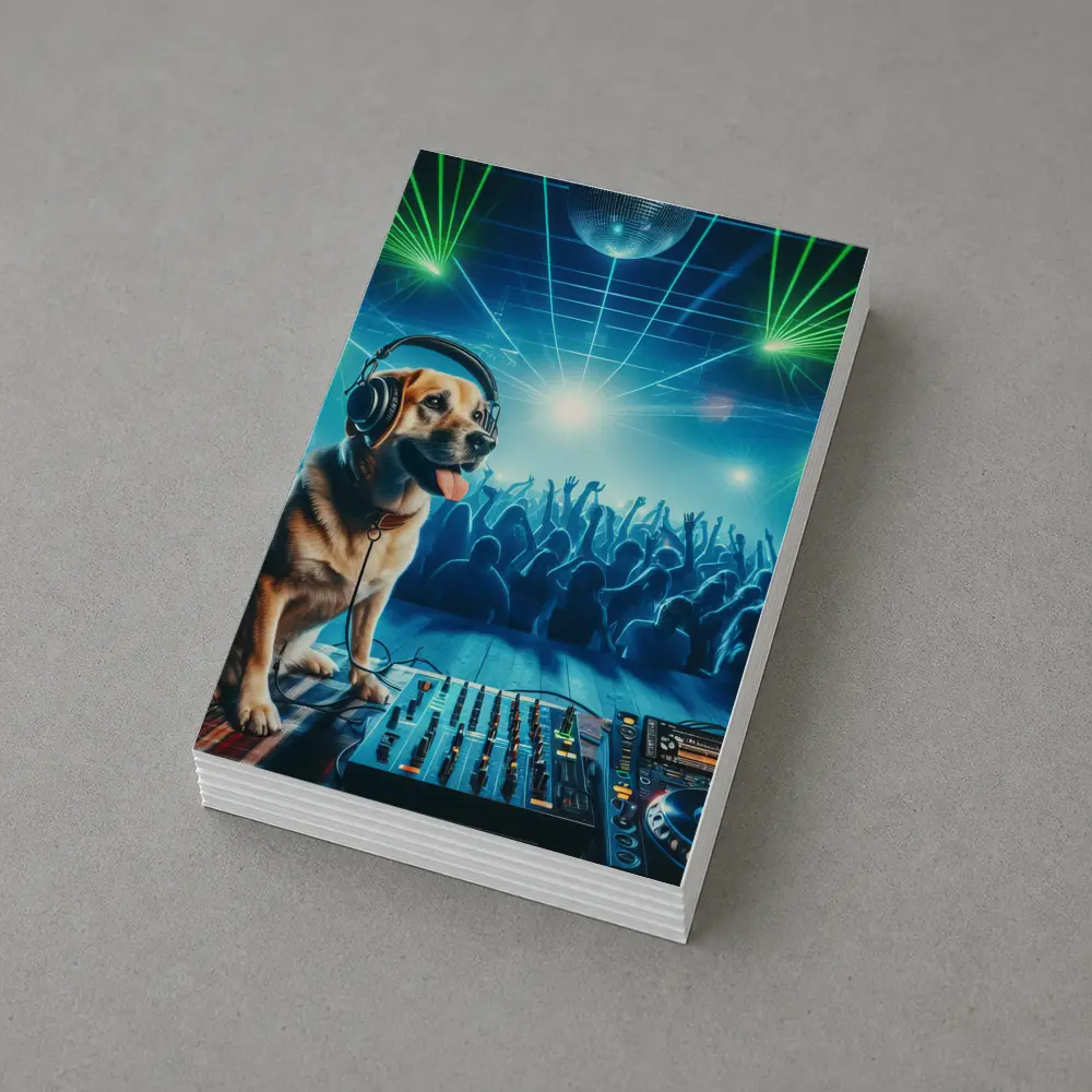 Labrador DJ Dog Nightclub Party Scene – Postcards