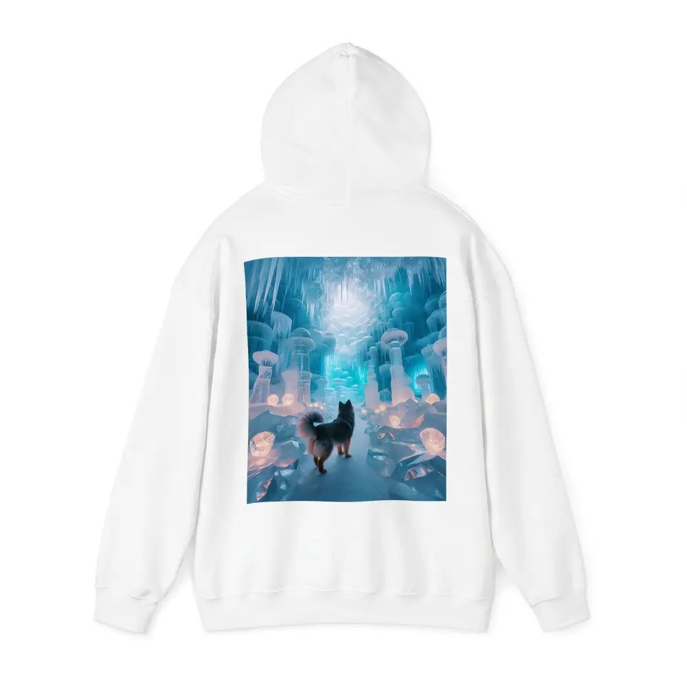Finnish Spitz Dog In Glowing Ice Cave – Hoodies