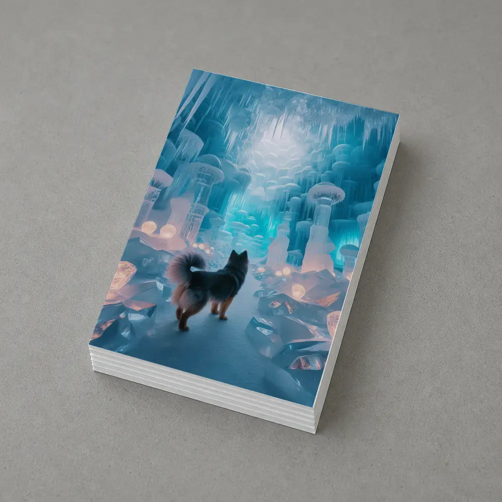 Finnish Spitz Dog In Glowing Ice Cave – Postcards