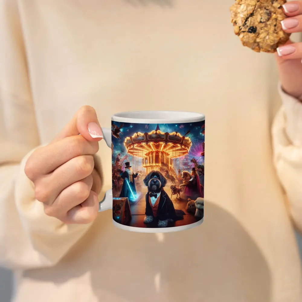 Doodle Dog Tuxedo Magical Carnival Night – Mugs