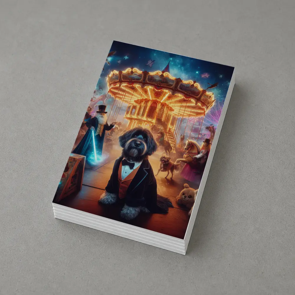 Doodle Dog Tuxedo Magical Carnival Night – Postcards