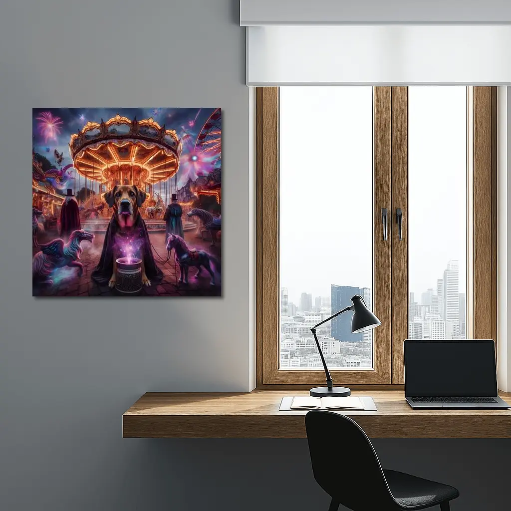 Magical Dog Wizard Carnival Fantasy Night – Wall Art