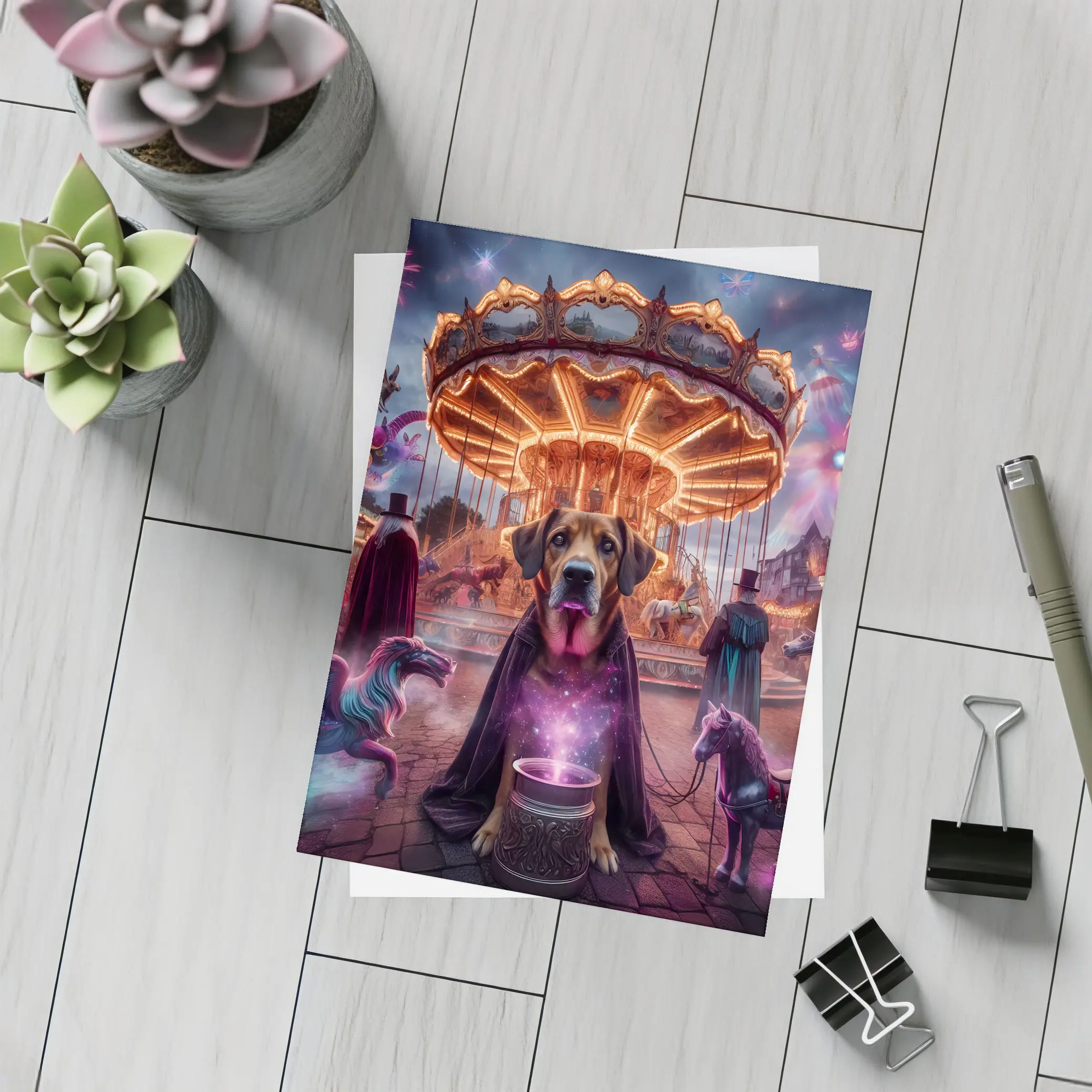 Magical Dog Wizard Carnival Fantasy Night – Postcards