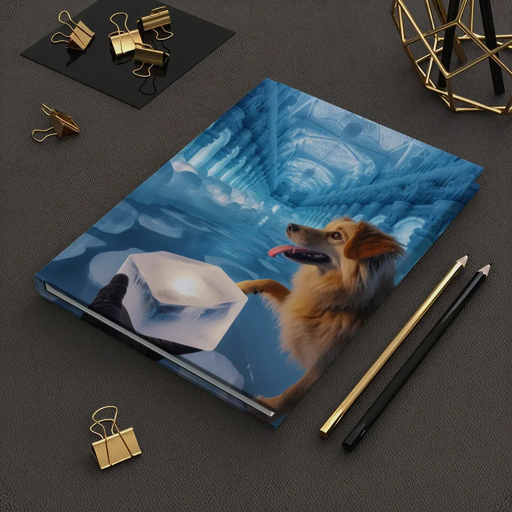 Golden Dog Exploring Magical Ice Palace – Notebooks
