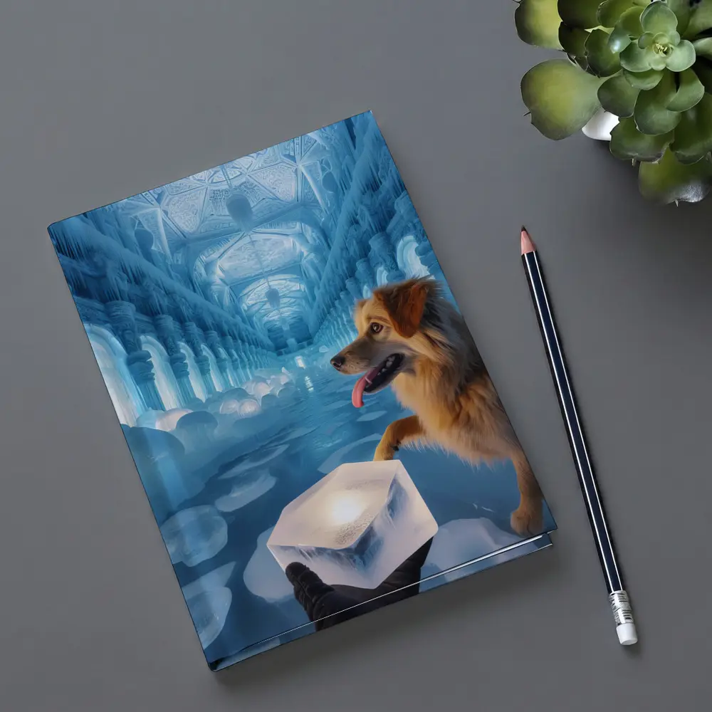 Golden Dog Exploring Magical Ice Palace – Notebooks