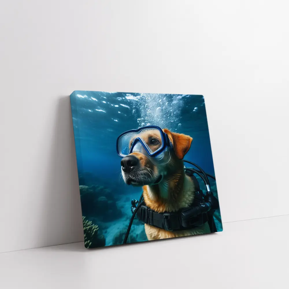 Dog Scuba Diving Underwater Ocean Adventure – Wall Art