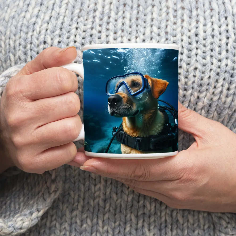 Dog Scuba Diving Underwater Ocean Adventure – Mugs