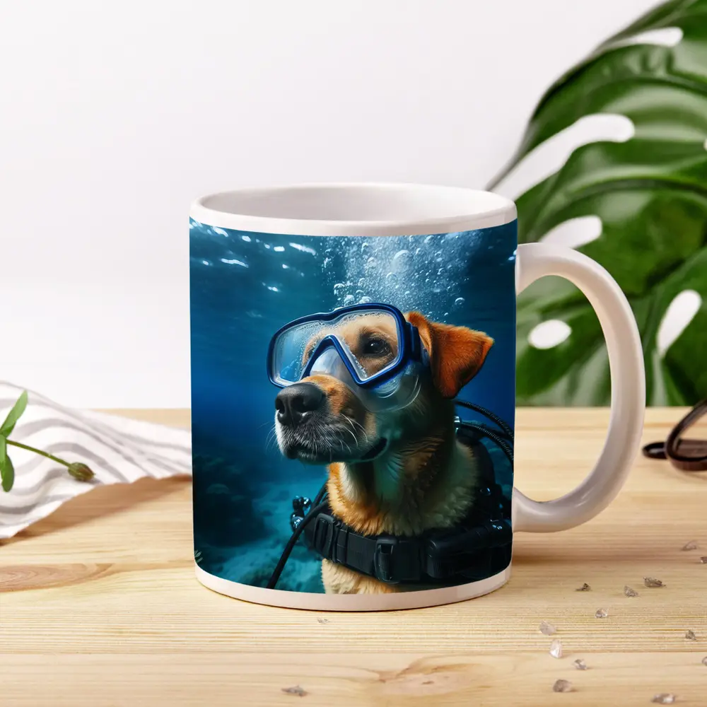 Dog Scuba Diving Underwater Ocean Adventure – Mugs