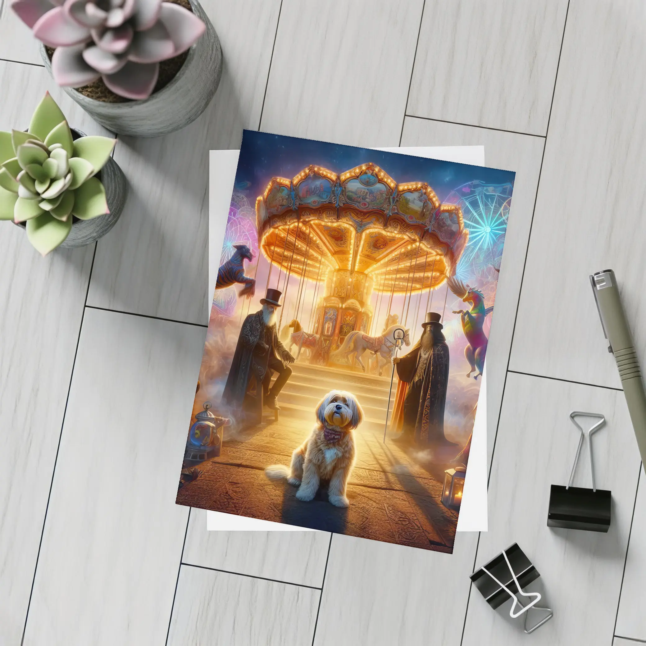 Havanese Dog Magical Carnival Fantasy Night – Postcards