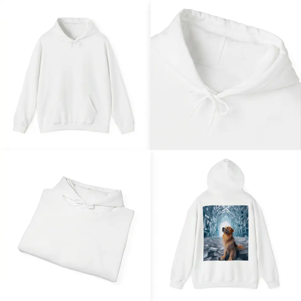 Golden Retriever Sitting In Ice Crystal Cave – Hoodies
