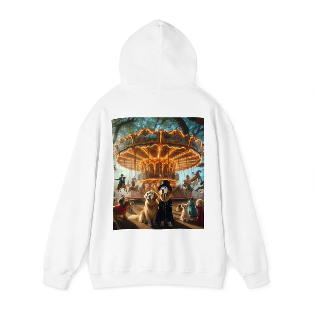 Golden Retriever Dogs Carnival Carousel Fantasy Scene – Hoodies