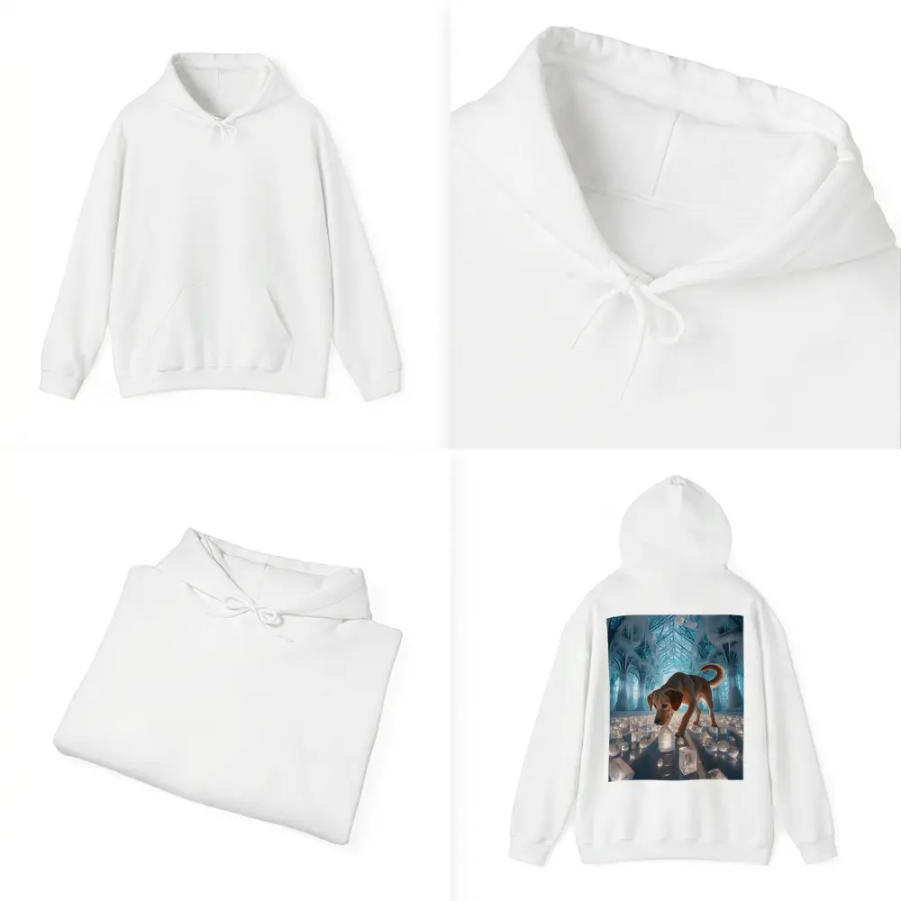 Labrador Puppy Exploring Glowing Ice Palace – Hoodies