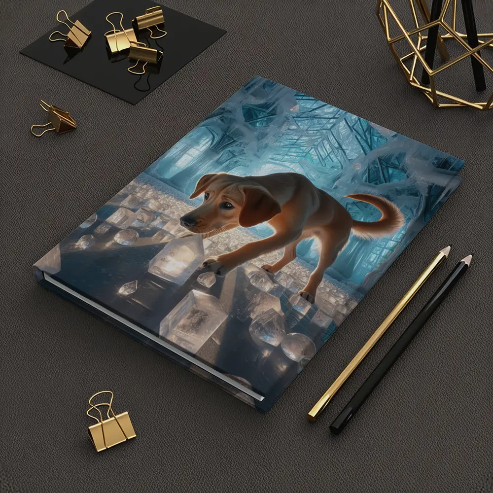 Labrador Puppy Exploring Glowing Ice Palace – Notebooks