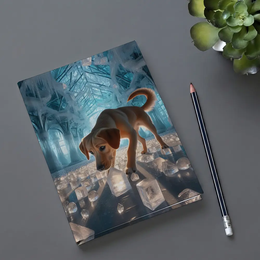 Labrador Puppy Exploring Glowing Ice Palace – Notebooks