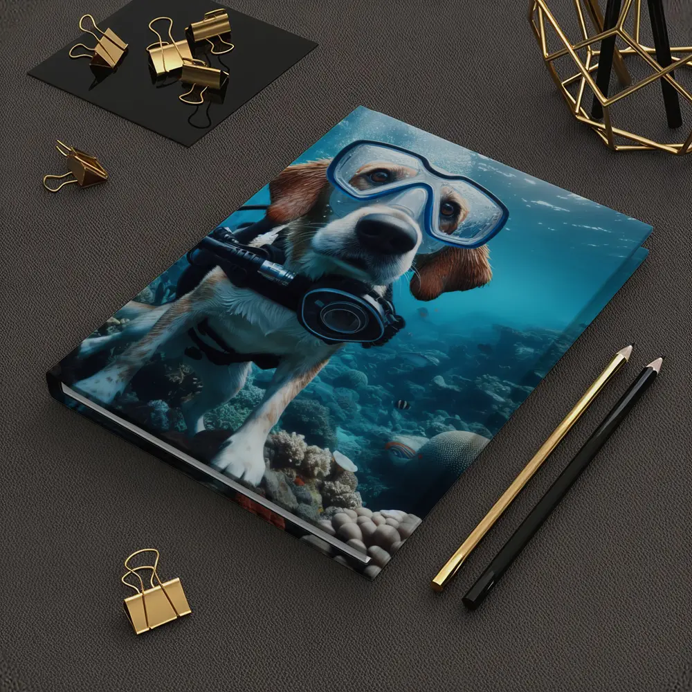 Beagle Dog Scuba Diving Underwater Coral Reef – Notebooks