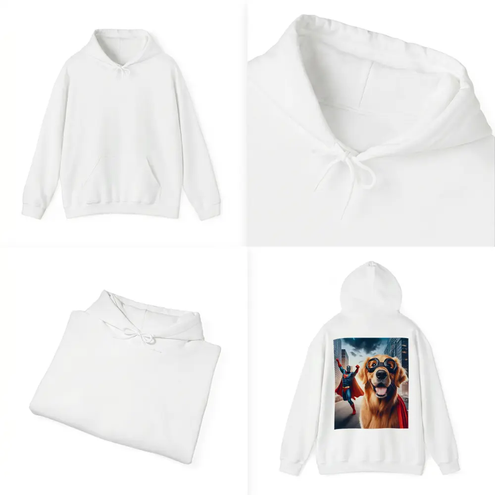 Golden Retriever Superhero Dog City Street – Hoodies