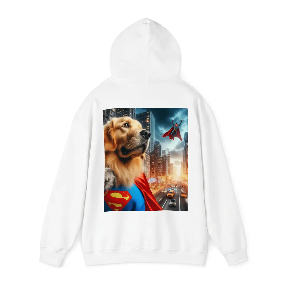 Golden Retriever Superman Cape City Street – Hoodies