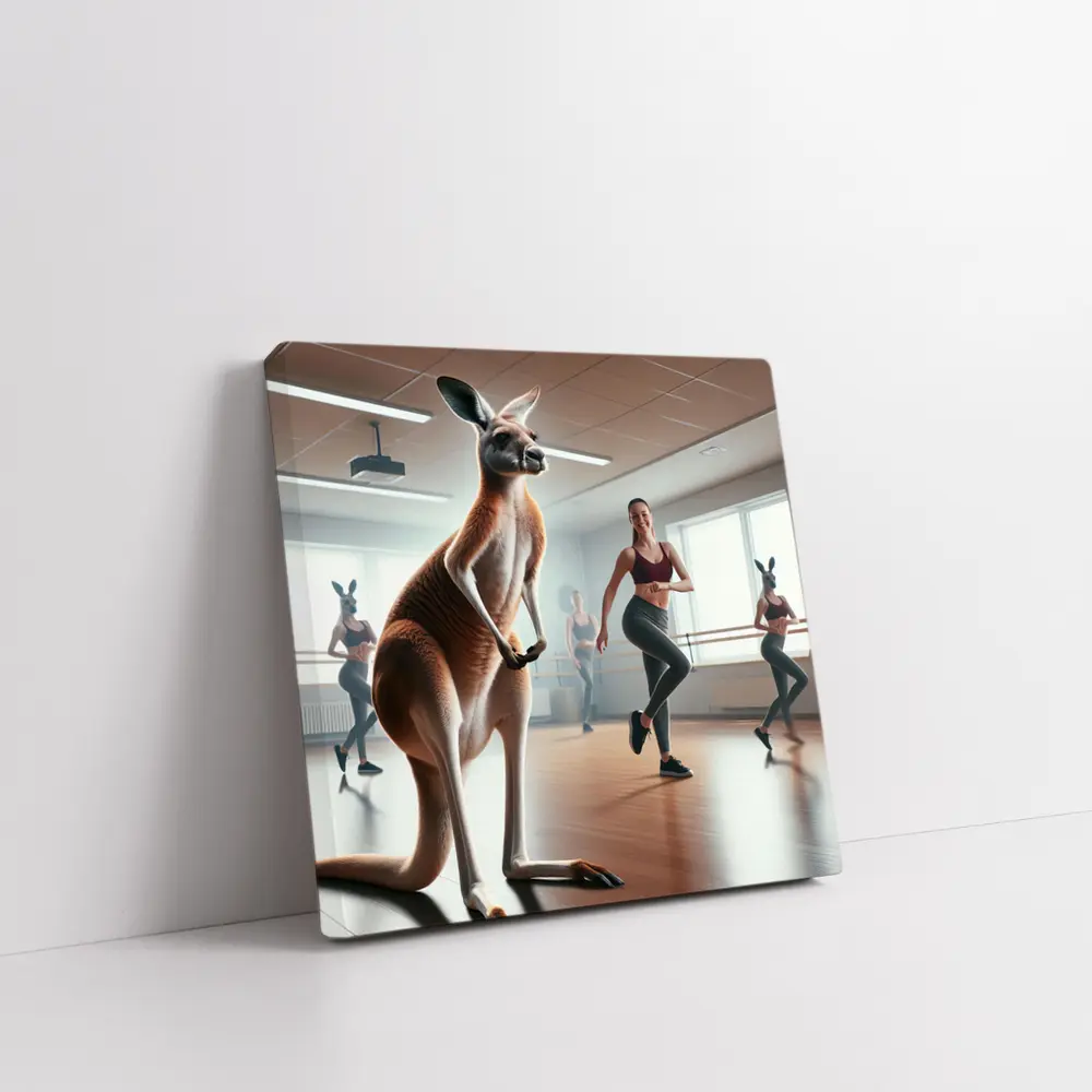 Kangaroo Dancing In Fitness Studio Class – Wall Art