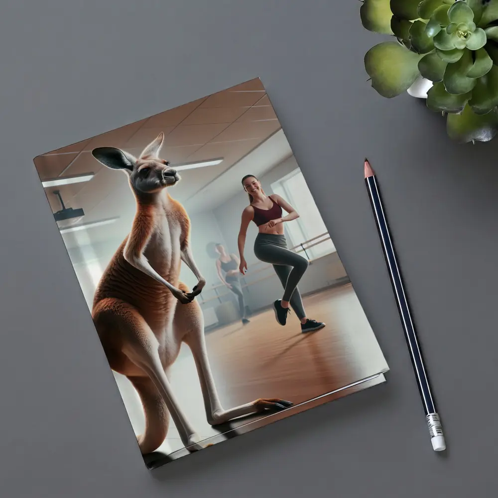 Kangaroo Dancing In Fitness Studio Class – Notebooks