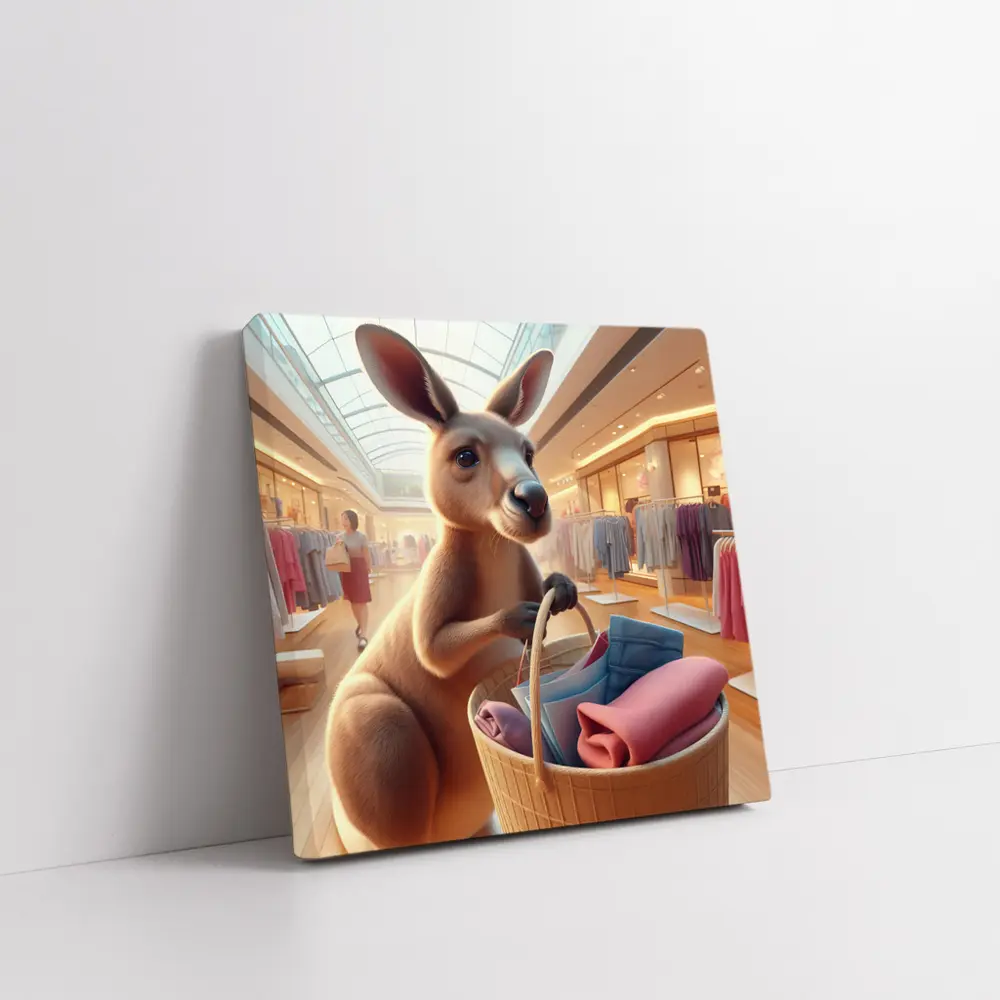 Kangaroo Shopping In Bright Mall – Wall Art