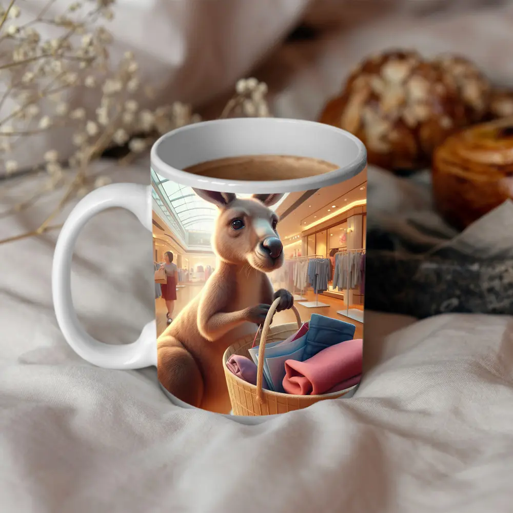 Kangaroo Shopping In Bright Mall – Mugs