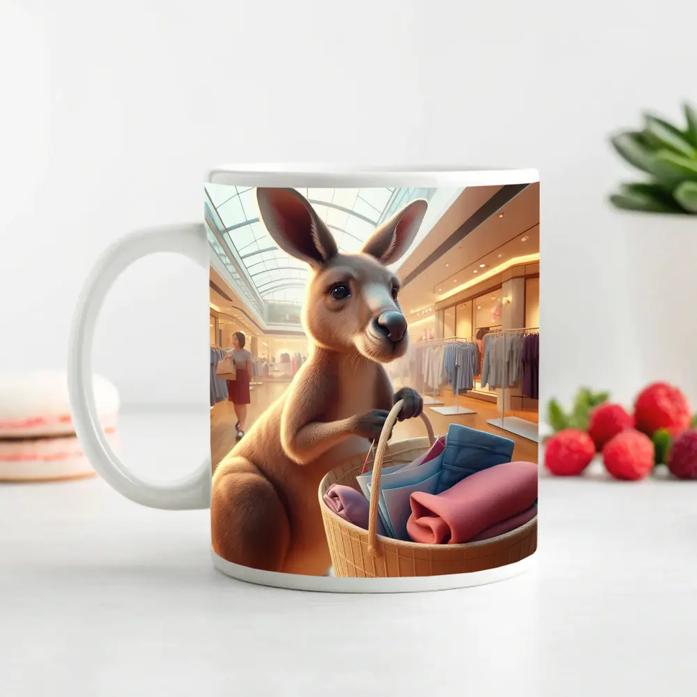 Kangaroo Shopping In Bright Mall – Mugs