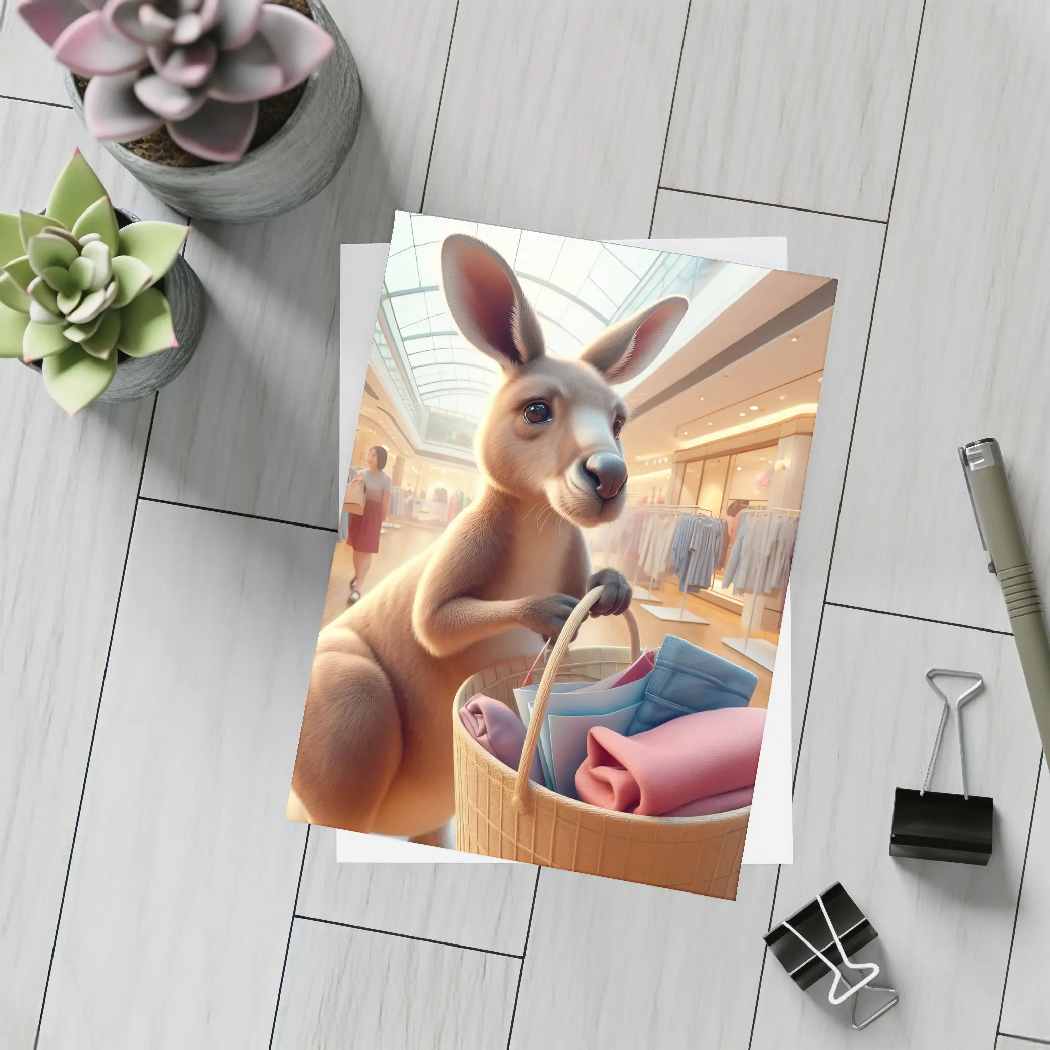 Kangaroo Shopping In Bright Mall – Postcards