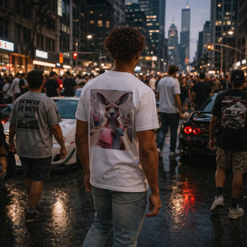 Kangaroo Shopping In Clothing Store – T-Shirts