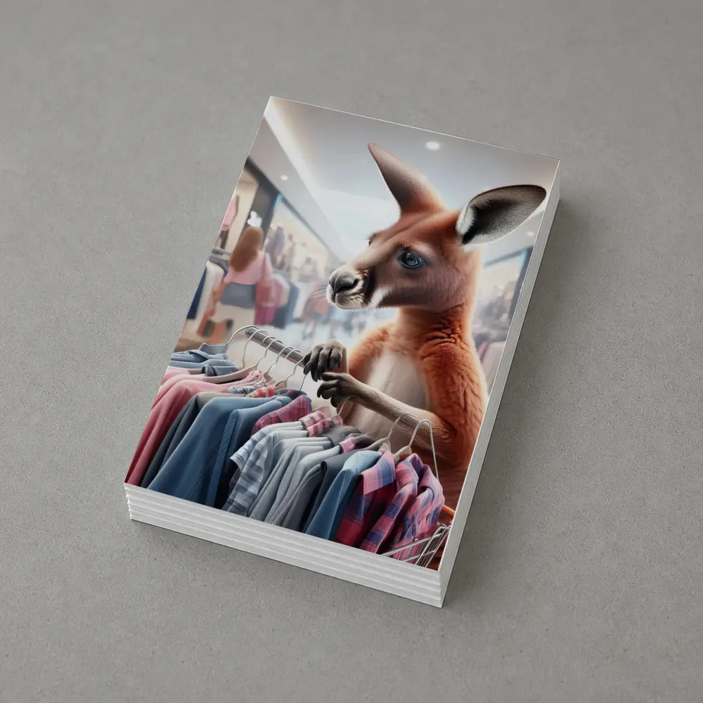 Kangaroo Shopping For Clothes In Mall – Postcards