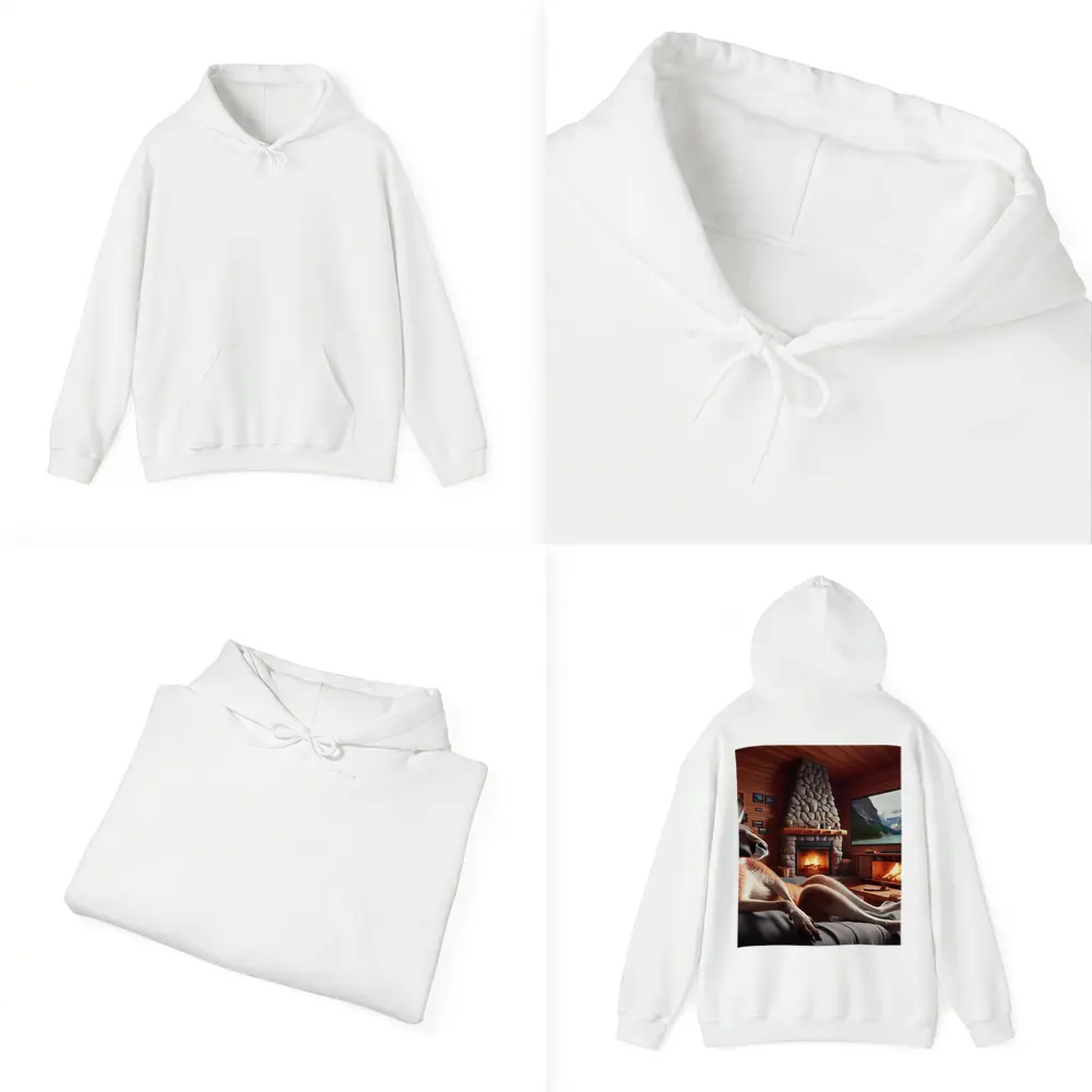 Kangaroo Relaxing In Cozy Cabin Fireplace – Hoodies