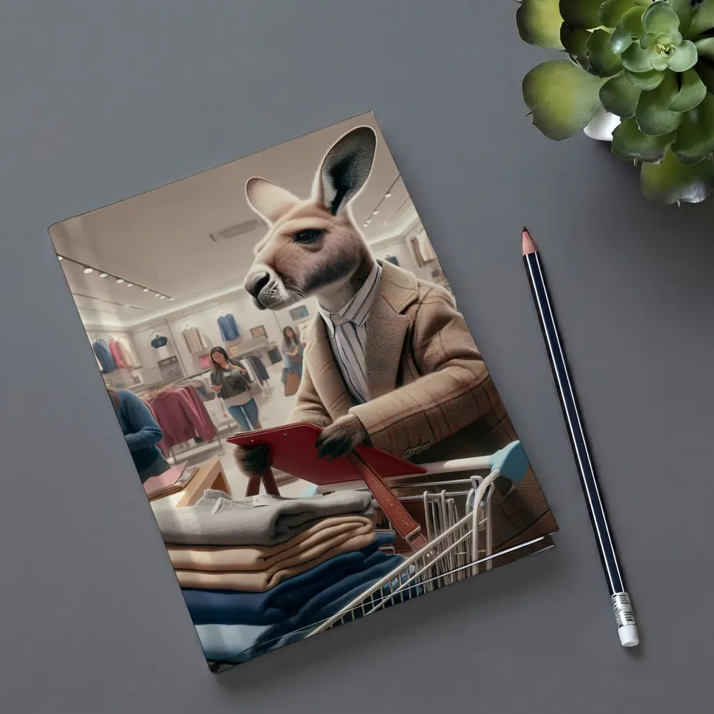 Kangaroo Shopping in Clothing Store – Notebooks