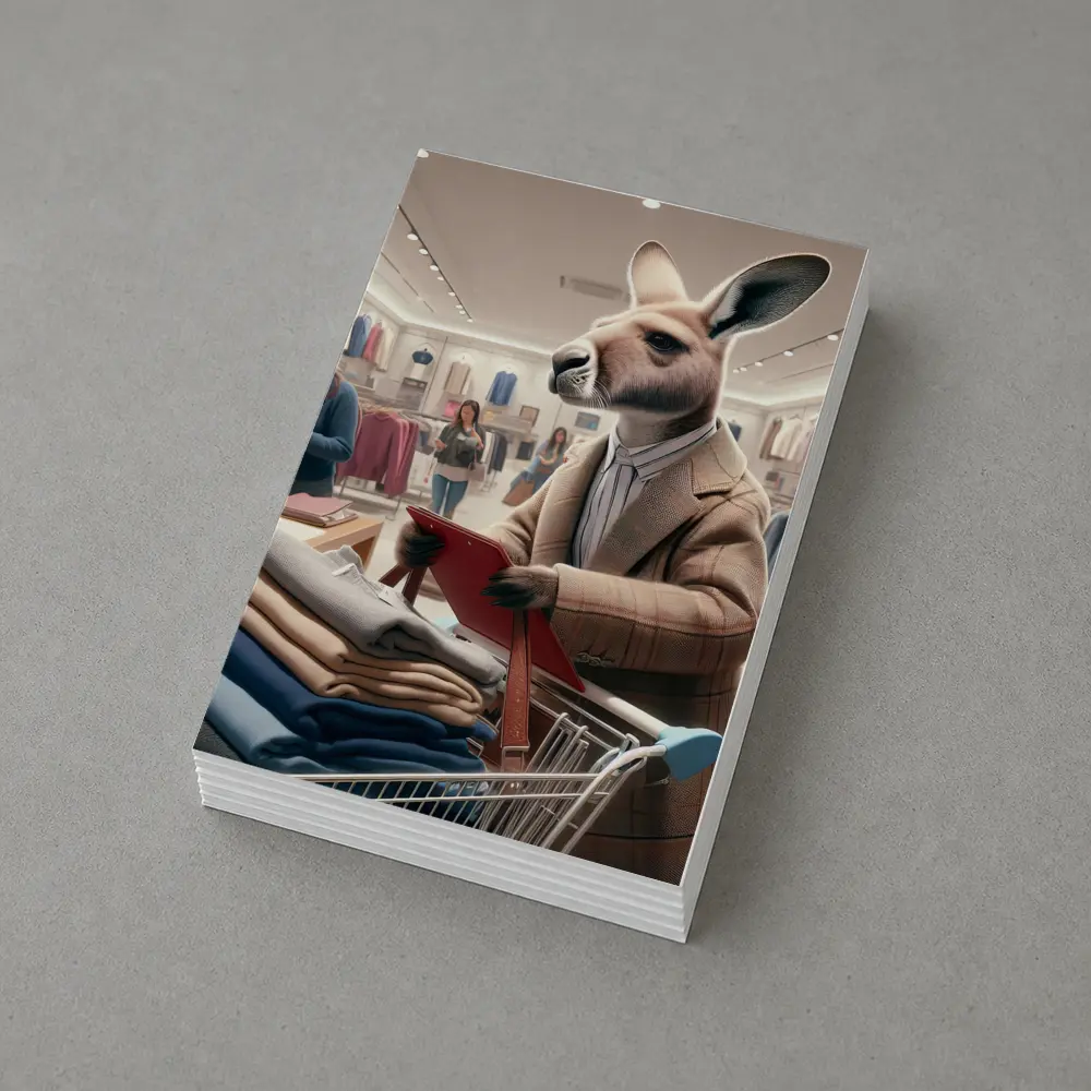 Kangaroo Shopping in Clothing Store – Postcards