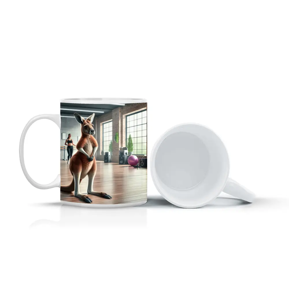 Kangaroo Standing In Dance Fitness Studio – Mugs
