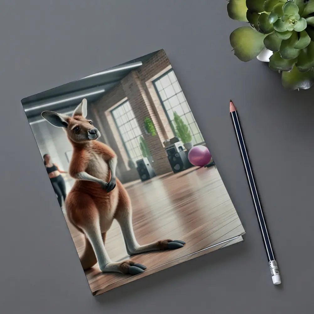 Kangaroo Standing In Dance Fitness Studio – Notebooks