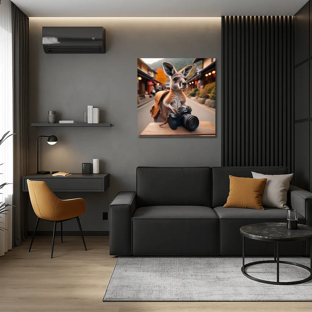 Kangaroo Tourist With Camera In Japan – Wall Art