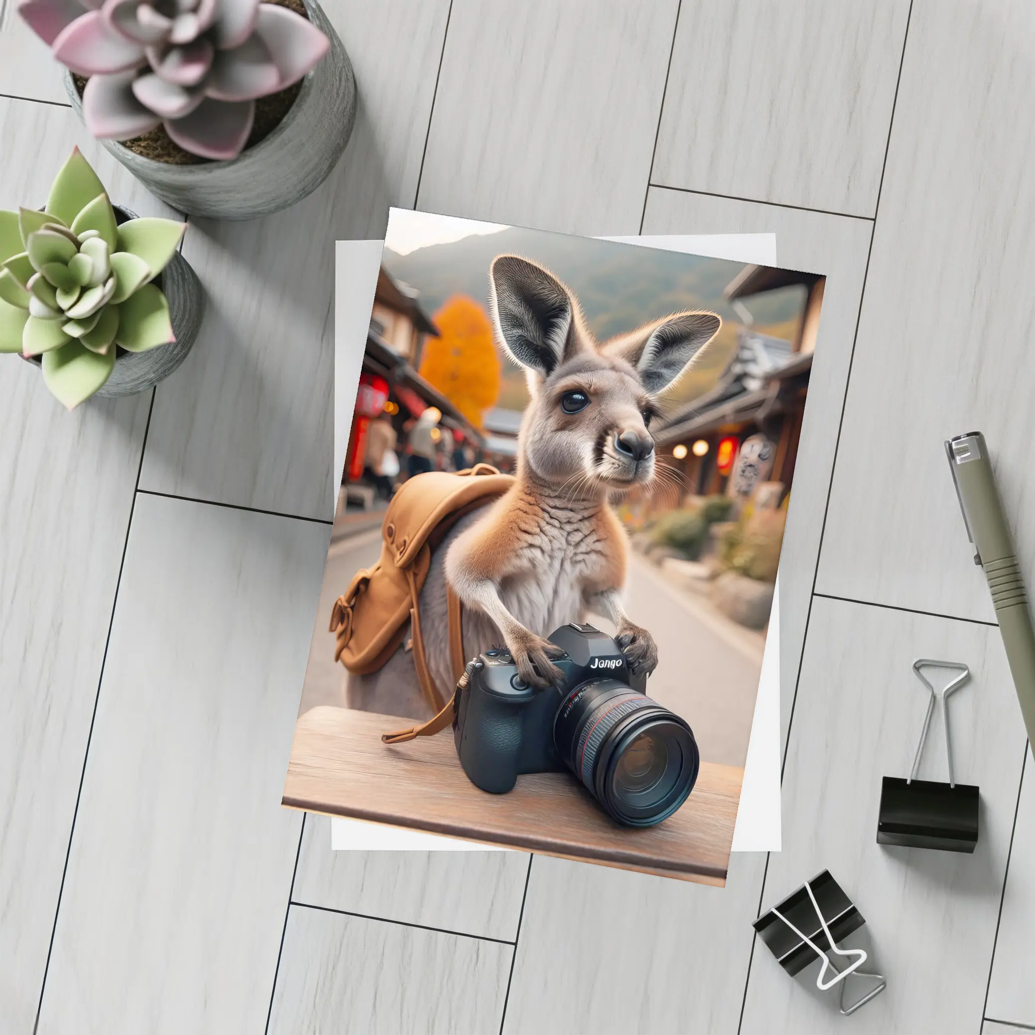 Kangaroo Tourist With Camera In Japan – Postcards