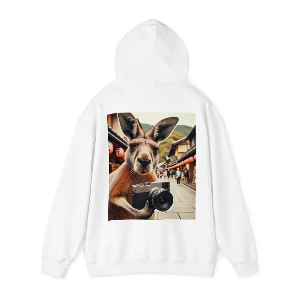 Kangaroo Tourist Selfie Japanese Street Scene – Hoodies
