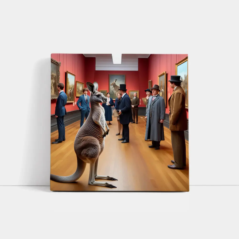 Kangaroo Standing In Victorian Art Gallery – Wall Art