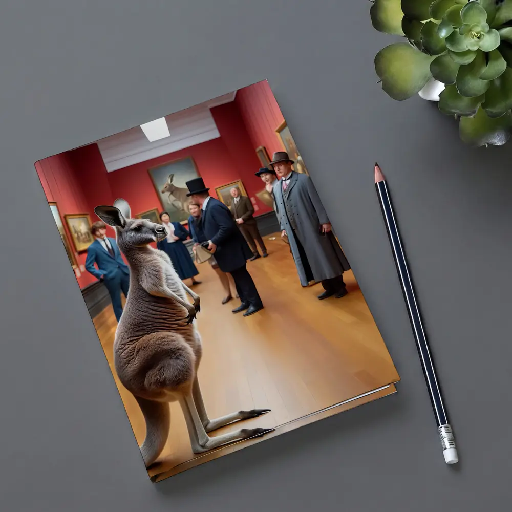 Kangaroo Standing In Victorian Art Gallery – Notebooks