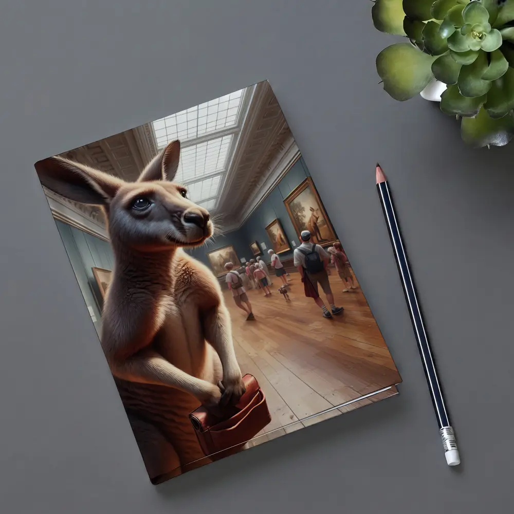Kangaroo With Briefcase In Art Gallery – Notebooks