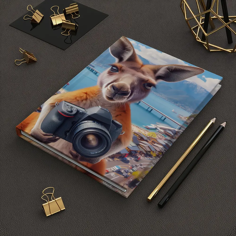 Kangaroo Tourist Holding Camera Japan Town – Notebooks