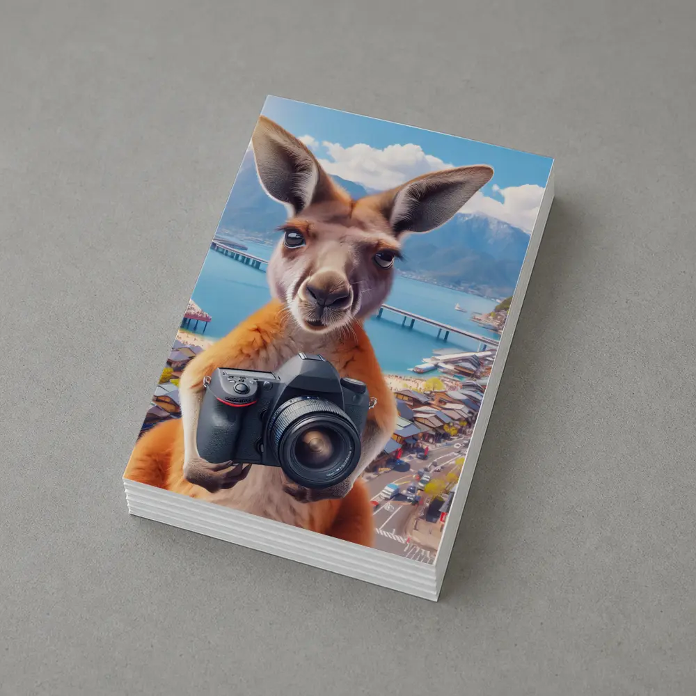 Kangaroo Tourist Holding Camera Japan Town – Postcards