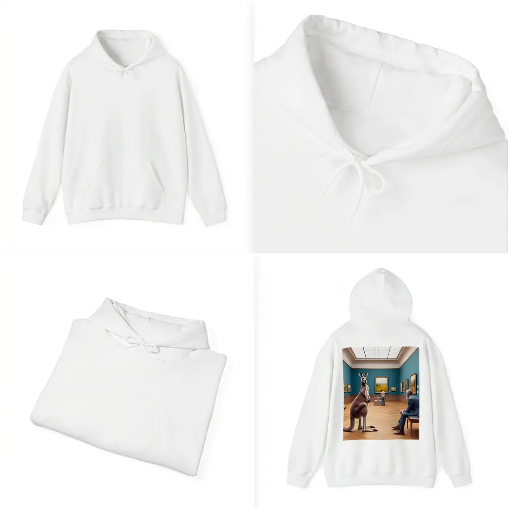 Kangaroo Standing Inside Art Museum Gallery – Hoodies