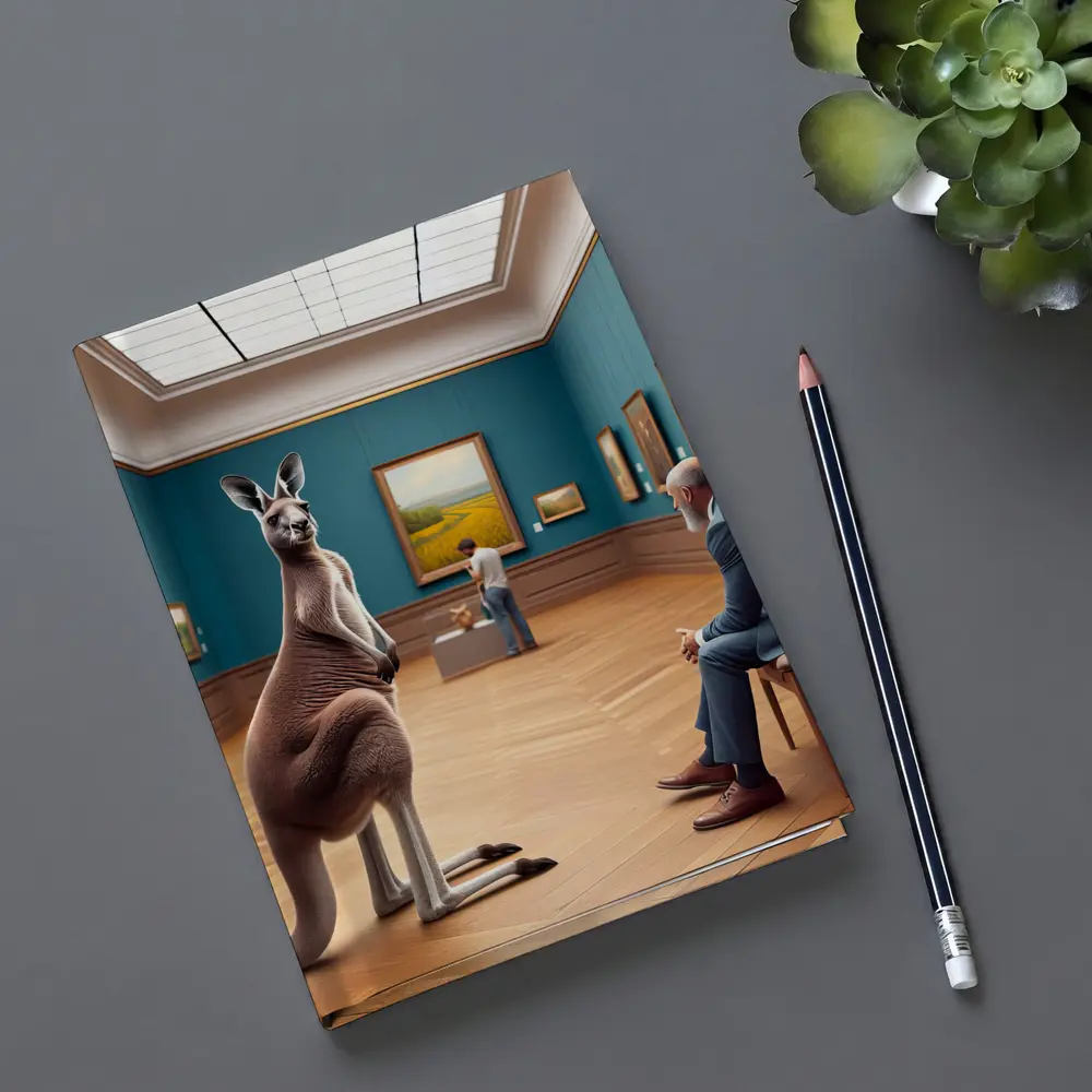 Kangaroo Standing Inside Art Museum Gallery – Notebooks