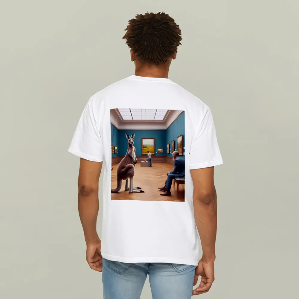 Kangaroo Standing Inside Art Museum Gallery – T-Shirts